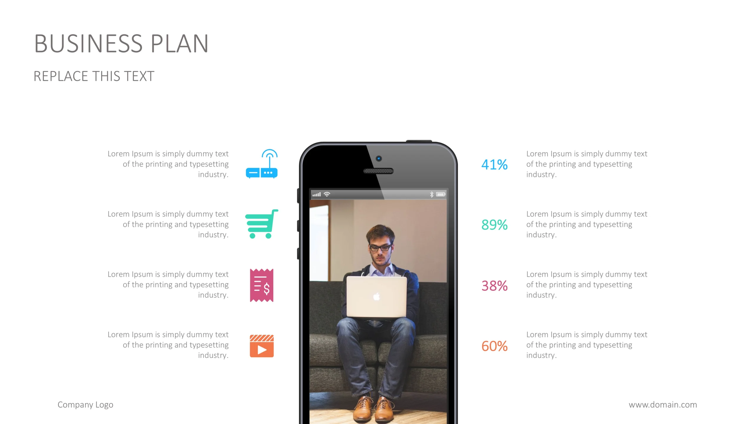 Modern Business Plan Presentation Template with Infographics 5 Business Plan Slide Deck Mobile Infographic Scaled