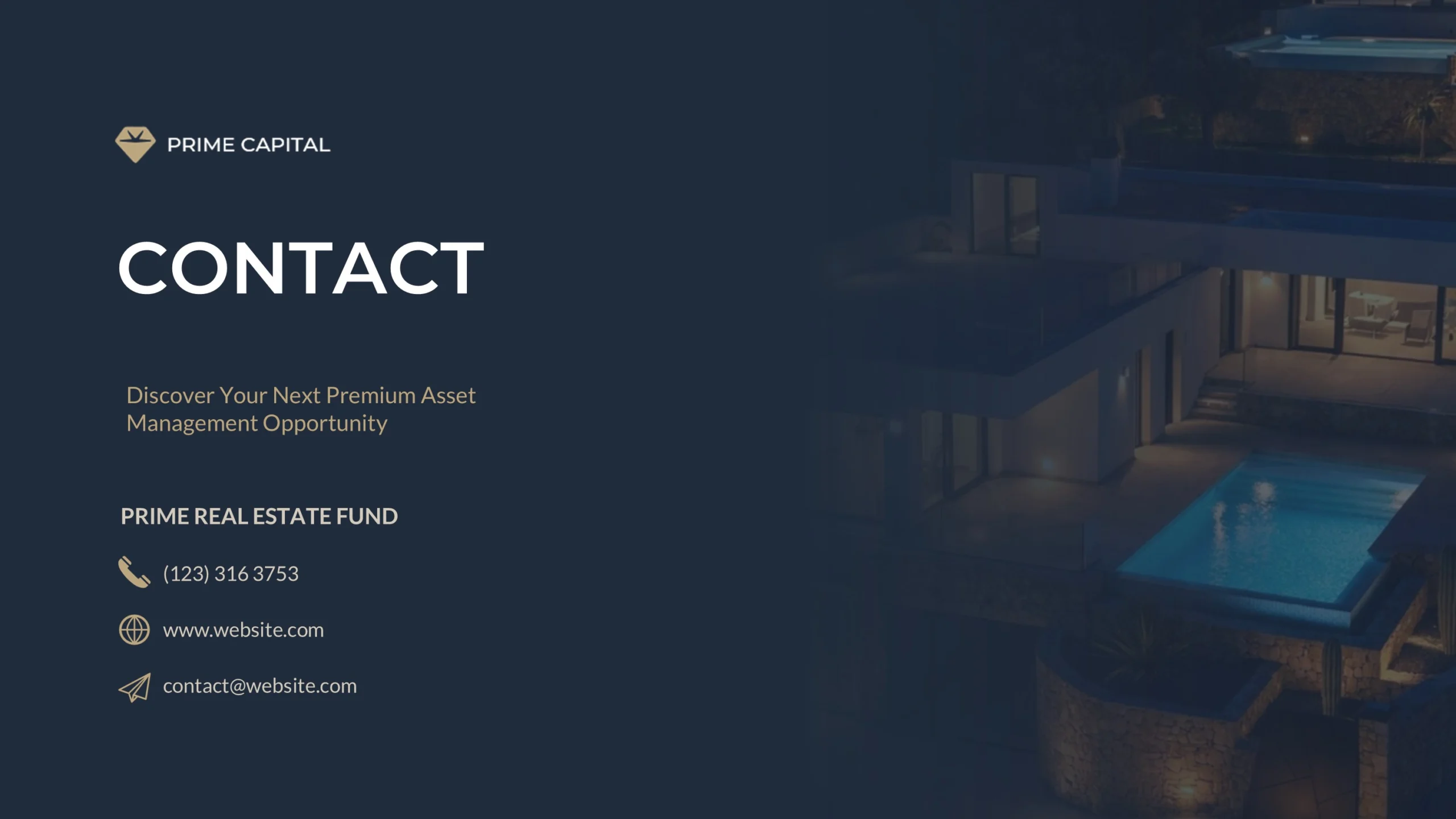 Elegant Real Estate Investor Presentation Template 13 Real Estate Presentation Contact Slide Scaled